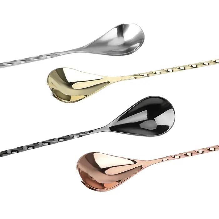 Cuillère à mélanger cuillère à Cocktail 30/40cm outils de barman en acier inoxydable Bar cuillère à