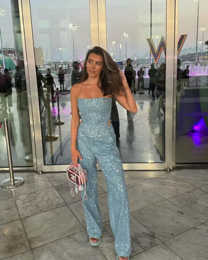 Ensemble en Denim à paillettes pour femmes