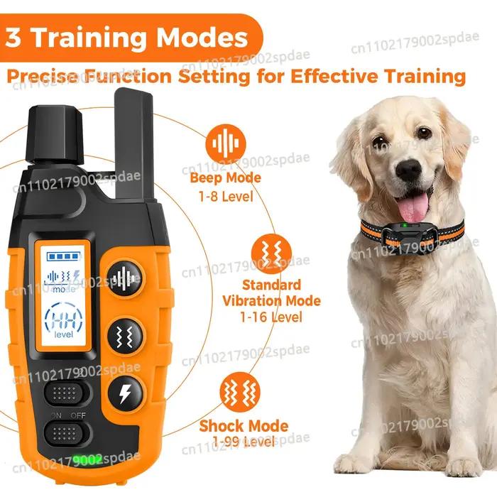 Collier de dressage électrique pour chien avec télécommande étanche portée 3300 pieds adaptable pour chiots et grands chiens occaions de promenade en toute sécurité