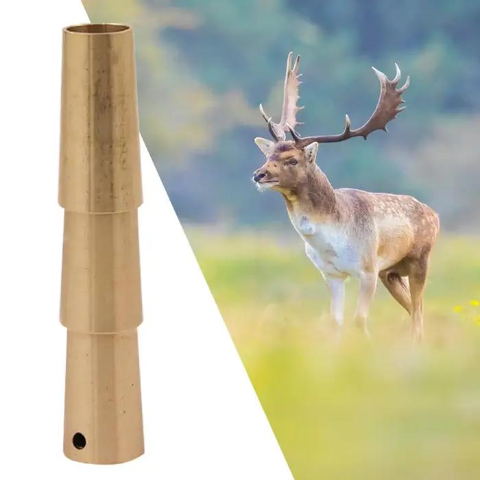 Sifflet appel cerf en laiton robuste - facile à souffler avec dragonne pour chasse animalière extérieure