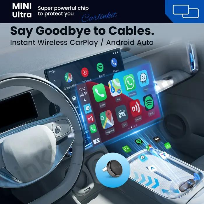 2025 CarlinKit Mini Ultra 3 CarPlay Android auto adaptateur sans fil pour mise à niveau de infotainment de voiture BT