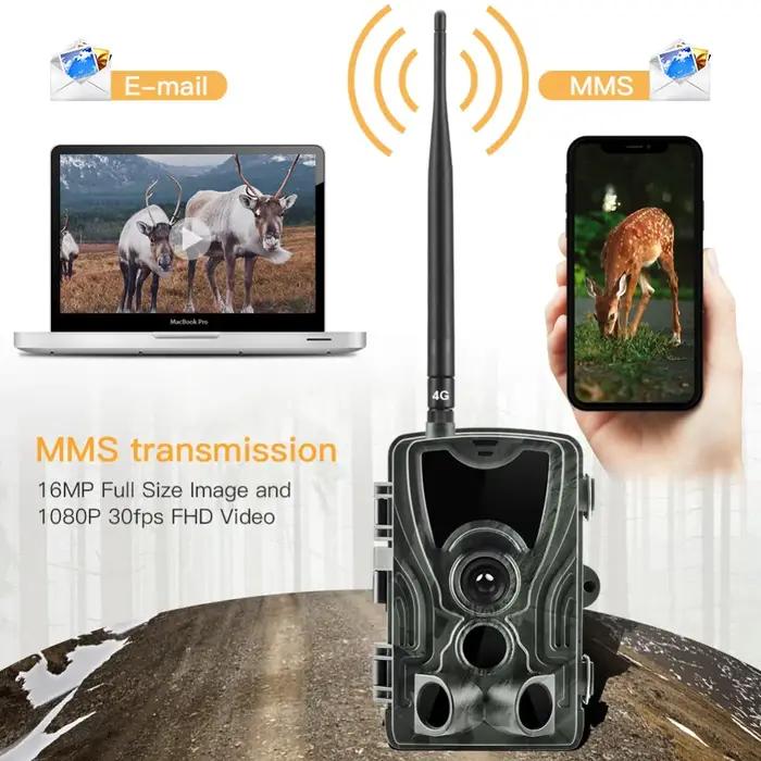 Caméra de chasse à la faune 4G LTE SMSTrail 16MP 1080P Surveillance Cellulaire HC801LTE Email FTP SMTP Caméras Mobiles