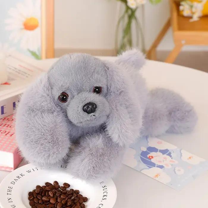Peluche chiot noir kawaii 30cm en tissu rempli de coton PP jouet en peluche doux pour adultes et enfants de plus de 14 ans occasions spéciales