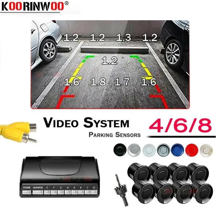 Koorinwoo capteurs de stationnement de voiture vidéo Visible 8/6/4 sondes rétro-éclairage avant avec