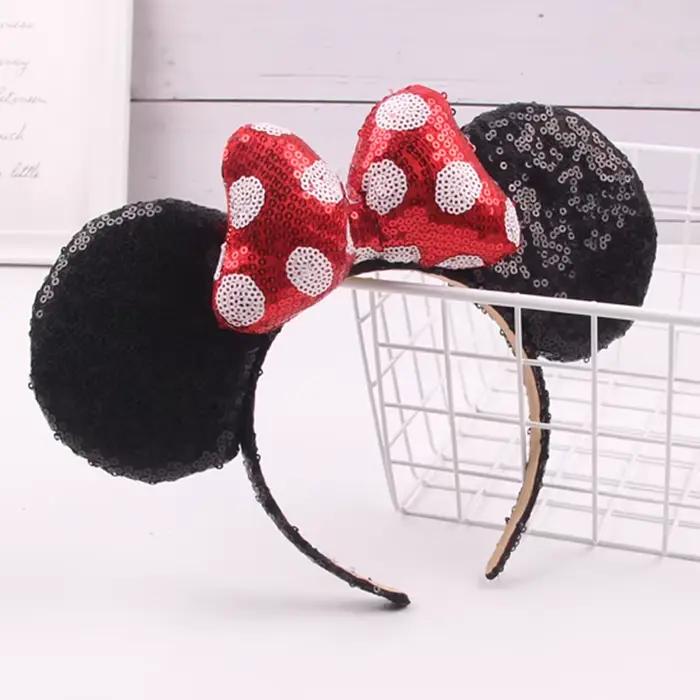 Serre-tête Grande Taille Classique à Nœud à Pois Oreilles de Souris pour Femme, Accessoire Cheveux p
