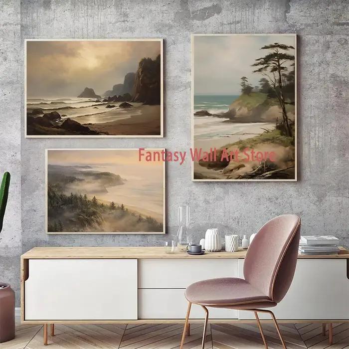 Affiche inspirée de la côte de la plage de la mer côtière