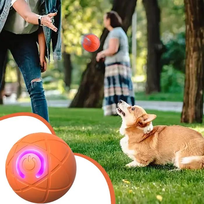 Balle interactive intelligente pour chien avec LED, anti-ennui, automatique, roulante et mobile, jouet électrique pour chiens de petite, moyenne et grande taille