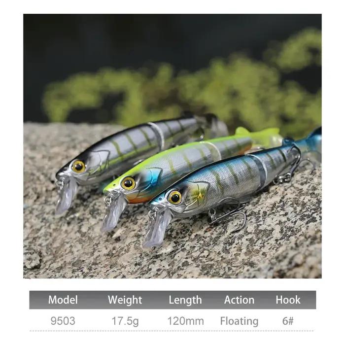KINGDOM leurres méné multi-articulés 120mm 17.5g Surface flottante appâts durs méné Swimbait truite
