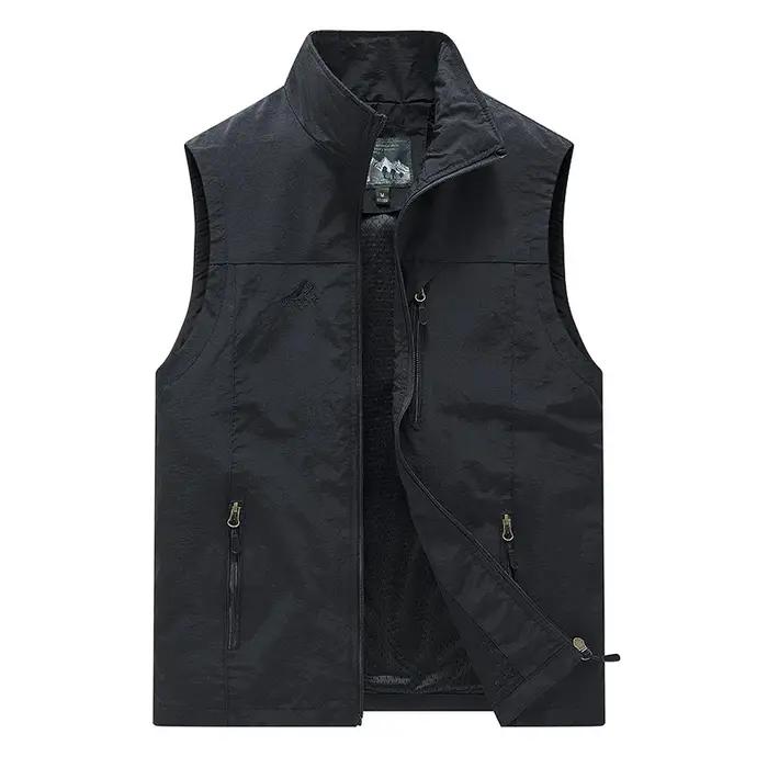 FGKKS printemps nouveaux hommes gilet loisirs de plein air couleur unie gilet jeune d'âge moyen phot