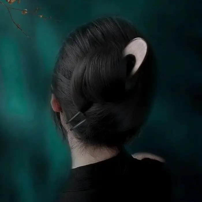 Bâtonnets à cheveux en bois en forme de U, fourchette à la mode, épingle à cheveux de Style chinois,