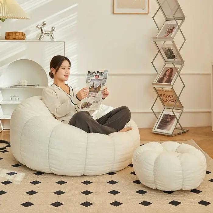 Canapé paresseux avec tabouret pour chambre à coucher, chaise de balcon, canapé de loisirs, canapé d