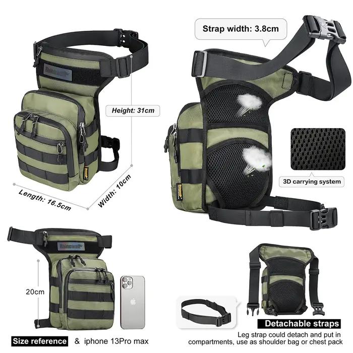 Rhinowalk – sac de taille pour moto, sac de jambe de 3l, sac de hanche, banane, sac à bandoulière po