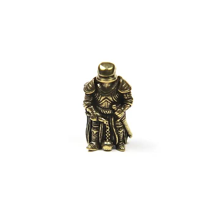 Armure Warrior EDC bricolage couteau perles lanière pendentifs couleur Vintage en laiton outils d'extérieur métal cuivre soldats paracorde accessoires