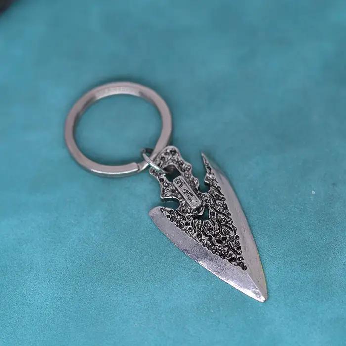 Porte-clés pendentif acier inoxydable style punk flèche indienne poignard viking bijou amulette cadeau occasion spéciale