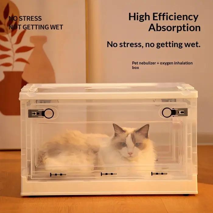 Fournitures de soins respiratoires pour animaux de compagnie nébuliseur pliable boîte à oxygène chambre respiratoire ventilée pour chats et chiens occasions spéciales