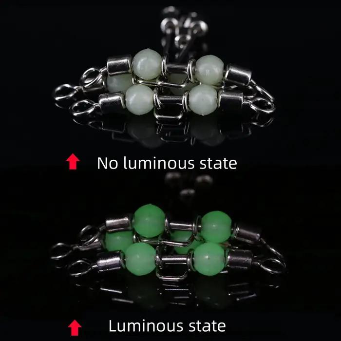 DNDYUJU 10 pièces 3 voies lumineux en forme de T transversale pivotant avec perles perles émerillons