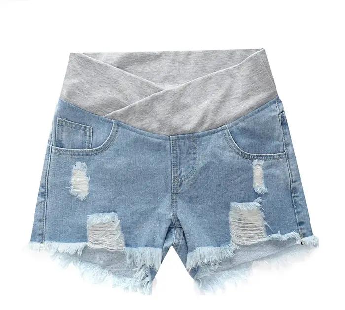 Short en Denim taille basse pour femmes enceintes