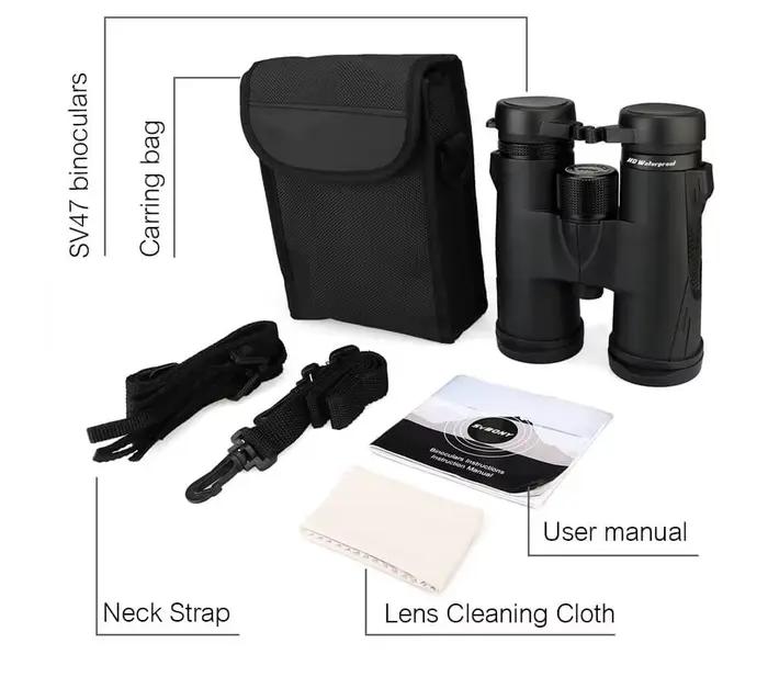 SVBONY Télescope d'observation des oiseaux SV47 Jumelles puissantes 8x32/8x42/10x42 Équipement de camping professionnel étanche IPX7 Survie